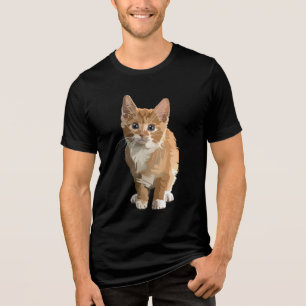 En Tri-matière t-shirt abstrait de chaton