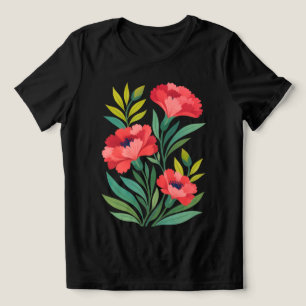 En Tri-matière T-shirt abstrait fleuri pour femmes Ruby Garden
