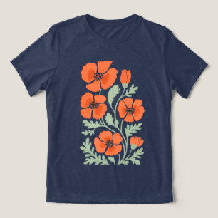 En Tri-matière T-shirt abstrait floral pour femmes Amber Petal