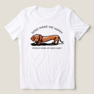 En Tri-matière T-shirt Amoureux de les chiens KiniArt Dachshund