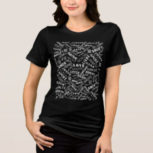 En Tri-matière T-Shirt avec texte LOVE