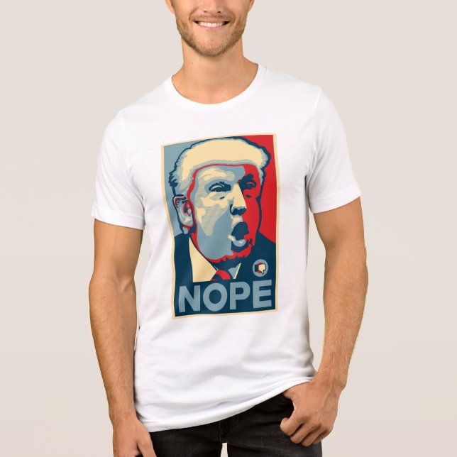 En Tri-matière T-shirt Bella+Canvas - NOPE - Blanc (Recto)