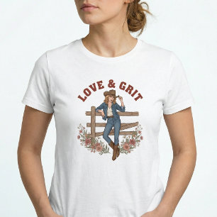 En Tri-matière T-shirt bohème de cowgirl de l'Ouest américain