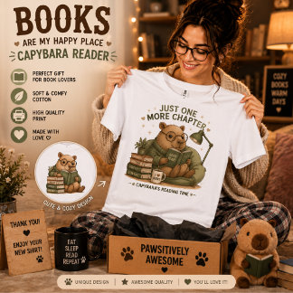En Tri-matière T-shirt Capybara lisant un livre – Juste un chapit