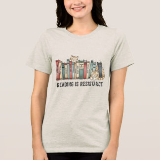 En Tri-matière T-shirt Chat & Livres La Lecture Est Résistance