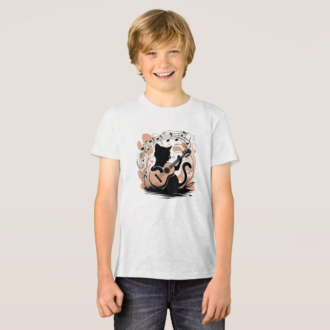 En Tri-matière T-shirt - Chat noir (Recto plein)