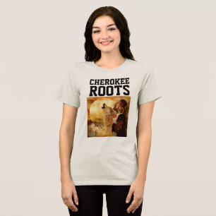 En Tri-matière T-Shirt CHEROKEE RACINES INDIENNES DAMES FEMMES