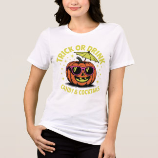 En Tri-matière T-shirt citrouille halloween astuce ou boire