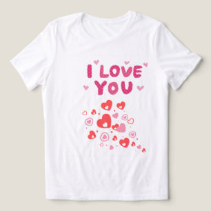 En Tri-matière T-shirt cœur mignon je t'aime