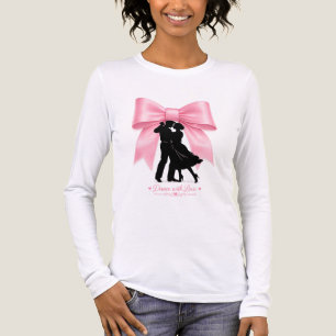 En Tri-matière T-Shirt Couple Romantique Danse avec Amour Ruban R