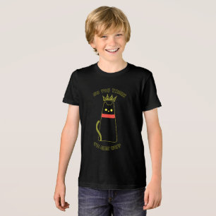 En Tri-matière T-shirt Couronne Chat Noir Bossy pour enfants Drôl
