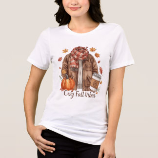 En Tri-matière T-Shirt Cozy Fall Vibes – Tenue d'Automne Esthétiq