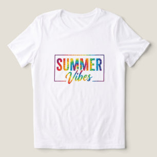 En Tri-matière T-shirt Cravate-teinture Vibes - Arc-en-ciel color