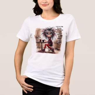 En Tri-matière T-Shirt Dame Café Drôle Risque Tout