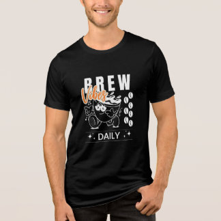 En Tri-matière T-Shirt de café retro quotidien de brasserie Vibes