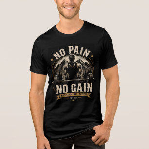 En Tri-matière T-Shirt de Gym « No Pain No Gain »