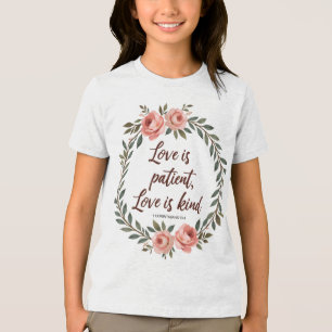 En Tri-matière T-shirt de la Bible « L'amour est patient, l'amour