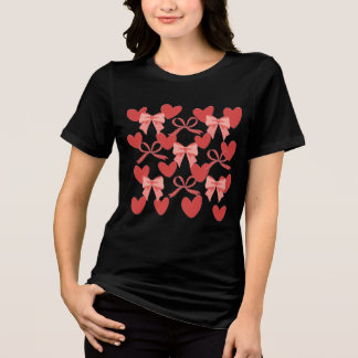 En Tri-matière T-shirt de la Saint-Valentin Cœurs Roses Mignons &