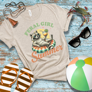 En Tri-matière T-shirt de plage cool - Fille sauvage d'été