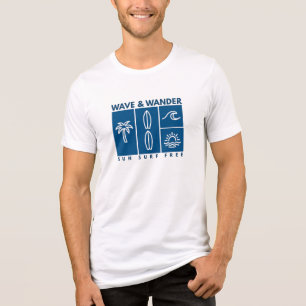 En Tri-matière T-Shirt de surf côtier WAVE & WANDER