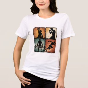 En Tri-matière T-Shirt d'entraînement à grille de silhouette de f