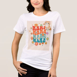 En Tri-matière T-shirt design pour amoureux de chats mignons