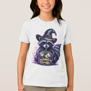 En Tri-matière T-shirt Disco Raccoon Halloween - Sorcière Vibrant