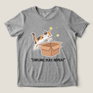 En Tri-matière T-shirt drôle de chat sauteur pour garçons