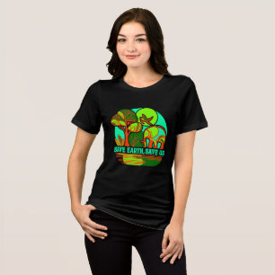 En Tri-matière T-shirt Earth Day Éléphant Sauver la Terre Sauve N