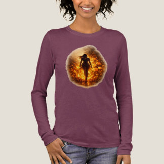 En Tri-matière T-shirt Elle Marche à Travers le Feu