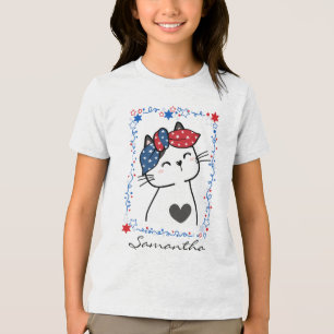 En Tri-matière T-shirt Enfants Patriotique Personnalisé