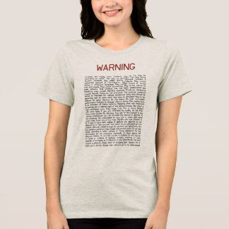 En Tri-matière T-shirt Étiquette d'avertissement pour hommes