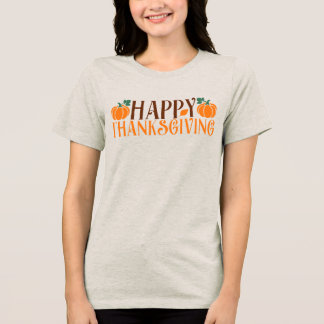 En Tri-matière T-shirt femme Citrouille bon thanksgiving