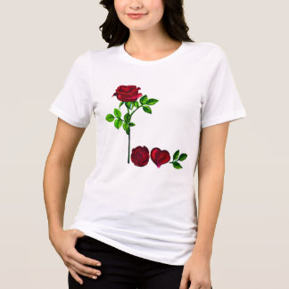 En Tri-matière T-shirt femme de l'alphabet LOVE peint à la main