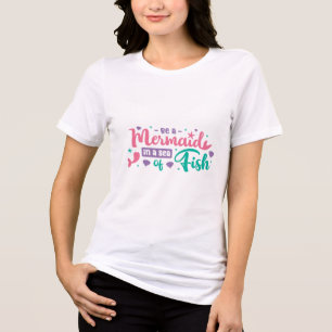 En Tri-matière T-shirt femme graphique cœur de sirène mignon