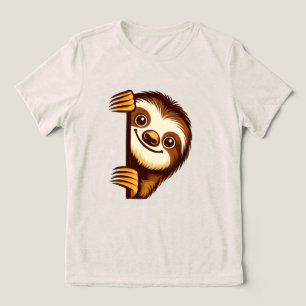 En Tri-matière T-shirt femme nature de paresseux regard enjoué