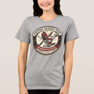 En Tri-matière T-shirt femme NRH Vintage Barber Shop Retro Americ