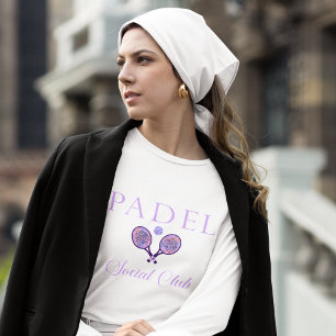 En Tri-matière T-Shirt Femme Padel-Social Club Blanc Violet