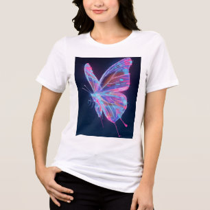 En Tri-matière T-Shirt Femme Papillon Aquarelle.