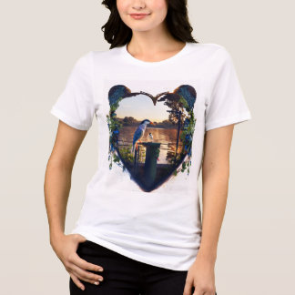 En Tri-matière T-Shirt Femme Tri-Mélange de forme cardiaque d'ois