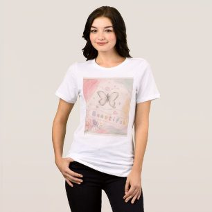 En Tri-matière T-Shirt Floral Papillon Vintage Douce Esthétique