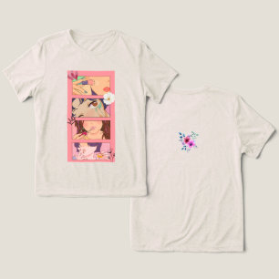 En Tri-matière T-shirt floral pastel anime