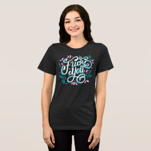 En Tri-matière T-shirt Floral Retro 'F*ck You'