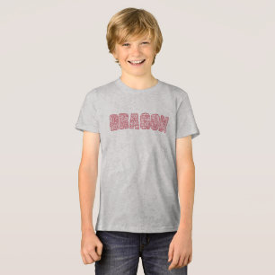 En Tri-matière T-Shirt Graphique avec lettrage 'DRAGON' gras
