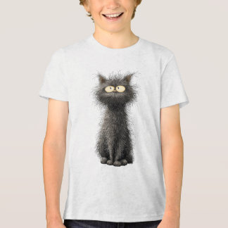 En Tri-matière T-shirt graphique avec un chat noir mignon et exce