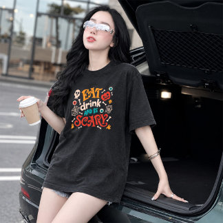 En Tri-matière T-shirt graphique de la saison effrayante et funky
