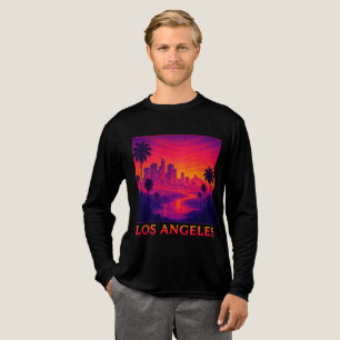 En Tri-matière T-shirt graphique du coucher de soleil sur la skyl