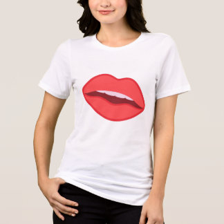 En Tri-matière T-shirt graphique esthétique à lèvres rouges tenda