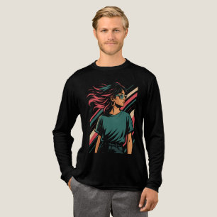 En Tri-matière T-shirt graphique Femme Stylée Rétro 80s Esthéti