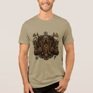 En Tri-matière T-Shirt Graphique Guerrier Ours Berserker Viking